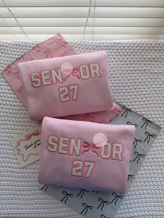 Senior bow 27 brighter pink thread